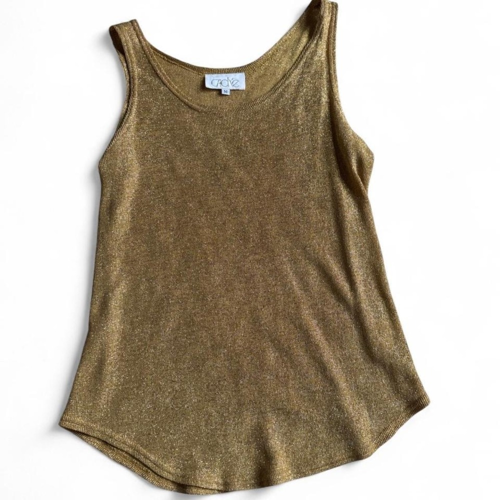 Vintage Gold Glitter Cache‎ Tank Top